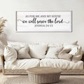 As For Me And My House We Will Serve The Lord Framed Wall Art, 40''×15'' Positive Religious Rustic Bible Verse for Christian God Jesus Christ Prayer, Vintage Horizontal Holy Catholic Scripture Decor-Ruum Studio Home