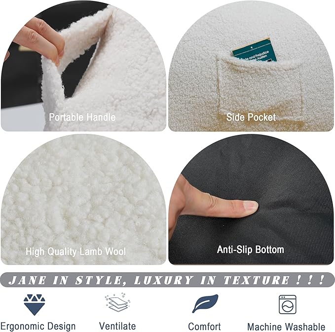 Giant Bean Bag Chair, Lambswool Bean Bag Chair for Adults, Eco-Friendly Filling Soft Bean Bag, White Been Bag for Bedroom, Living Room-Ruum Studio Home
