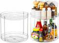 2 Tier Lazy Susan Turntable for Cabinet,Countertop,Pantry,9.5"W Spinning Seasoning Organizer,Double Rotating Kitchen Spice Rack Organizer and Condiments,Medicine,Vitamin Bottle Organizer Carousels,2Pc-Ruum Studio Home