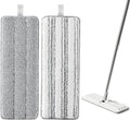 JOYMOOP Mop Replacement Pads, Reusable Microfiber Mop Pads for 13-inch Flat Mop and Mop Bucket Set, Pack of 2 Refills - Grey and Stripe-Ruum Studio Home
