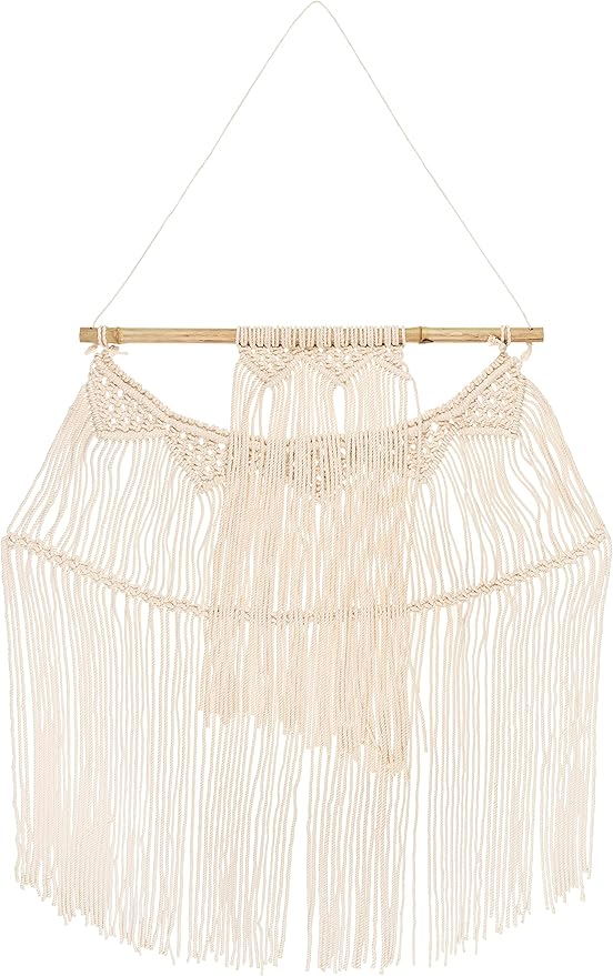Mark&Day Wall Art, Meiningen Global Farmhouse Beige Macrame Tapestry Wall Hanging for Living Room, Bedroom, Office or Kitchen (35"H x 22"W)-Ruum Studio Home
