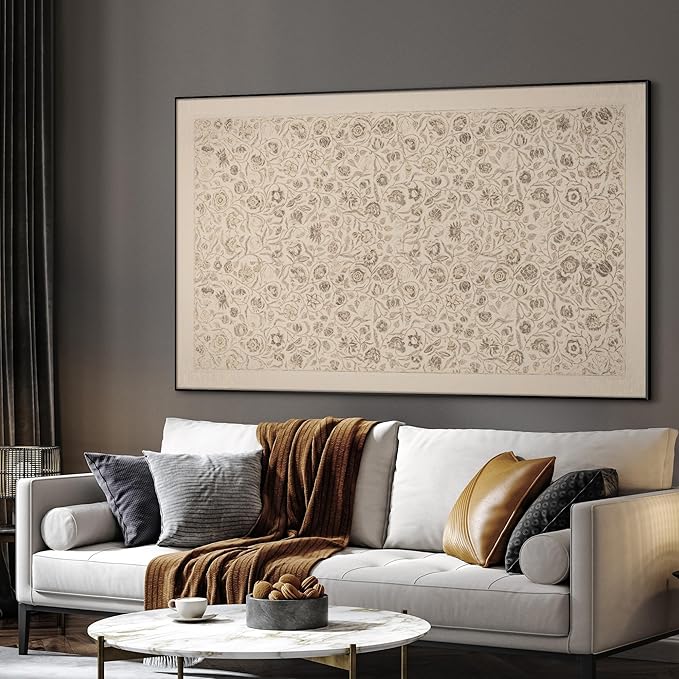SIGNWIN 46"x72" Extra Large Framed Wall Art Vintage Botanical Sketch with Detailed Floral Pattern, Classic Nature Illustration for Home Living Room Bedroom Decor (Frame Assembly Required)-Ruum Studio Home