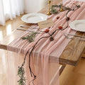 6pcs Pink Gauze Rustic Cheesecloth Table Runner 120 Inch 10 FT for Wedding Baby Shower Bridal Shower Birthday Engagement Garden Outdoor Party Long Sheer Boho Decorations-Ruum Studio Home