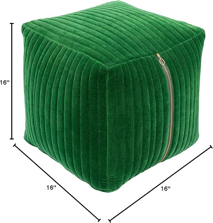 Mark&Day Pouf Ottoman, Rubbach Modern Dark Green Cube Pouf Foot Rest for Living Room, Bedroom and Boho Home Decor (16"x16"x16")-Ruum Studio Home