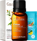 Gya Labs Cistus Essential Oil for Hair - 0.34 Fl Oz - 100% Pure Natural Cistus Oil for Diffuser, Skin, Aromatherapy & Candle Making Scent-Ruum Studio Home