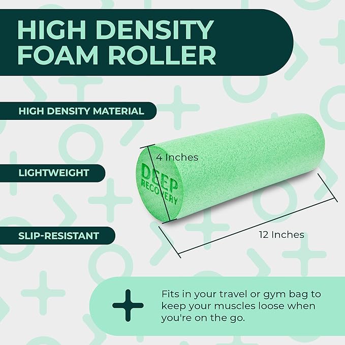 Yoga Foam Roller for Physical Therapy & Exercise – Soft Back Roller for Back Pain, Legs, and Shoulders, 12in x 4in Travel Size – Deep Tissue Massage for Myofascial Release-Ruum Studio Home