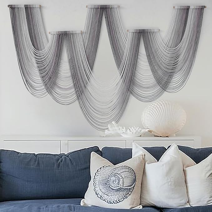 IOWER Large Macrame Wall Hanging Boho Wall Art Handmade Home Decor Dip-Dyed Macrame Wall Decor Wall Art Craftsmanship Fiber Art Boho Chic Wall Decor Modern For Bedroom Livingroom Backdrop-Ruum Studio Home