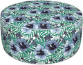 Inflatable Ottoman Stool D31 xH14 for Outdoor/Indoor Use, Water Repellent Patio Foot Rest with Portable Handle,Round Pouf Ottoman Suitable for Garden,Deck and Camping - Blue Salmone Tropical-Ruum Studio Home