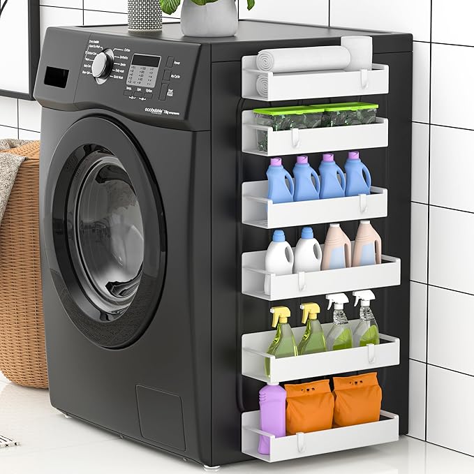 6 Pack Magnetic Spice Rack Organizer for Refrigerator and Oven, White Fridge Organizers and Storage for Kitchen-Ruum Studio Home