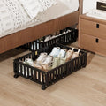 Bamboo Under Bed Storage with Wheels (2-Pack) – Rolling Underbed Shoe Organizer Box for Shoes, Blankets, Toys, Clothes Container Space-Saving Organizer Bins for Bedroom, Closet, Dorm, Nursery-Ruum Studio Home