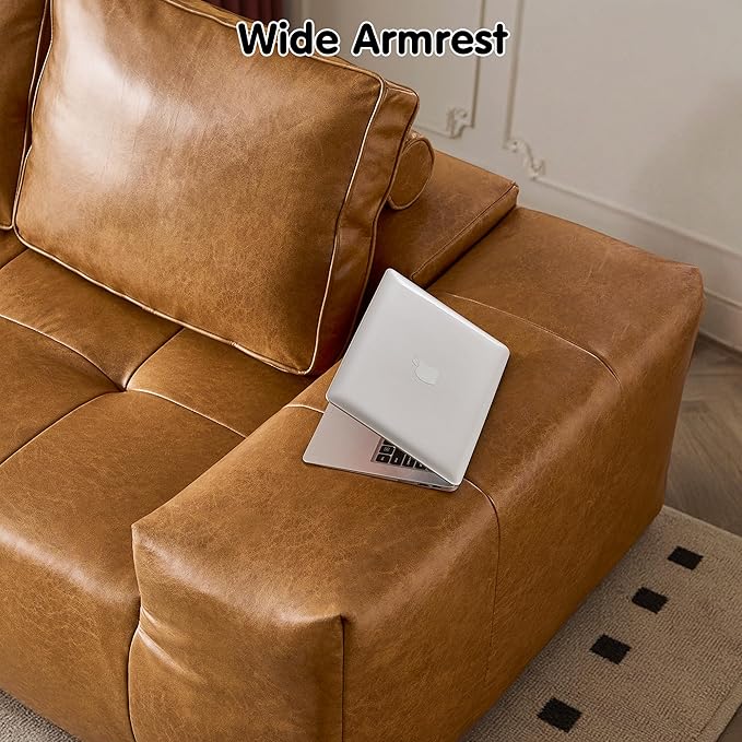ovios Sectional Cloud Couch for Living Room, Modular Floor Sofa with Plush Corduroy, No Assembly Required, Big Comfy Couches Set with Fluffy Memory Foam, Stupendous U Shaped Sofas with Chaise, Brown-Ruum Studio Home