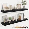 fuqing Floating Shelves for Wall, Bathroom Shelf Wall Mounted for Storage, Shelves with Invisible Bracket for Bedroom, Kitchen, Living Room, Farmhouse Small Book Shelf, 40 Inch Set of 2, Black-Ruum Studio Home