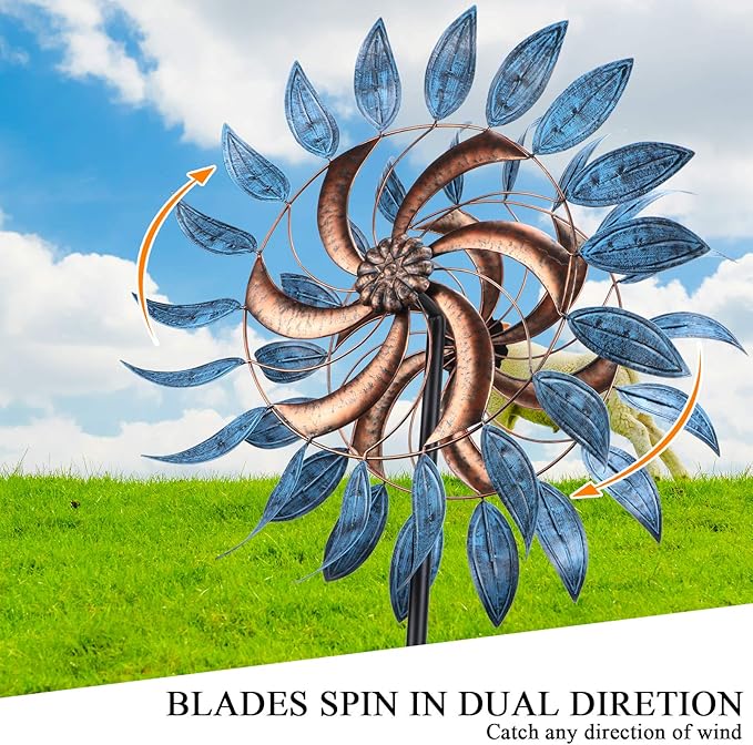 Wind Spinner Large Wind Mill Metal Outdoor Indoor Large Two-Way Wind Sculptures for Garden Patio Yard Decor-Ruum Studio Home