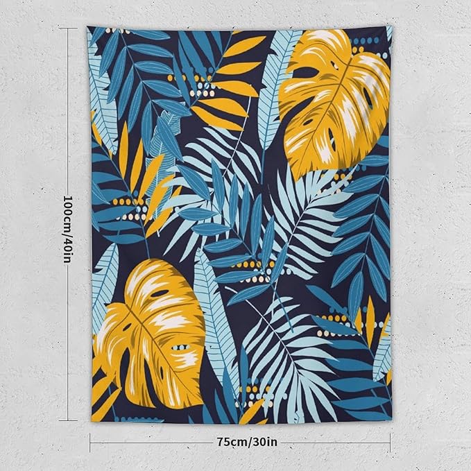 ICMOLYYENLO Palm Leaf Tapestry Wall Hanging, Tropical Leaves Plant Jungle Green Hawaiian Art Home Decor for Guest Bedroom Living Room Dormitory 50x60 Inch-Ruum Studio Home