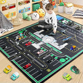 Kids Rug, Road Carpet for Kids with Combined City Road Traffic System, Car Rug and Airport Play Mat, 3x5 Ft Children’s Play Rugs for Playroom, Children’s City Traffic Map Fun Car Mat,Non-Slip-Ruum Studio Home