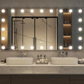 Hasipu LED Bathroom Mirror with Lights, 59" x 30" Hollywood Wall-Mounted Bathroom Mirror with 24 Dimmable Bulbs, 3 Colors Modes, Touch Control, Anti-Fog, Memory Function, Shatter-Proof, ETL Listed-Ruum Studio Home