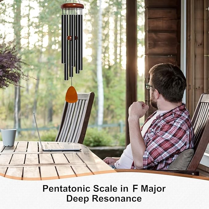 Wind Chime for Outside, 32 inch Aluminium Metal Wind Chimes, Relaxing Soothing Wind Chimes Outdoor, Decoration for Garden, Patio, Yard, Home, Gift for Mother's Day, Birthday(Waterdrop)-Ruum Studio Home