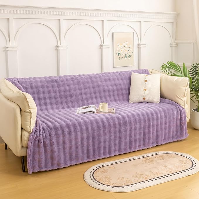 YUSOKI Luxury 3D Bubble Throw Blanket 2lb,All Ages,Home Decoration, (Lilac Purple,50 * 60inches)-Ruum Studio Home