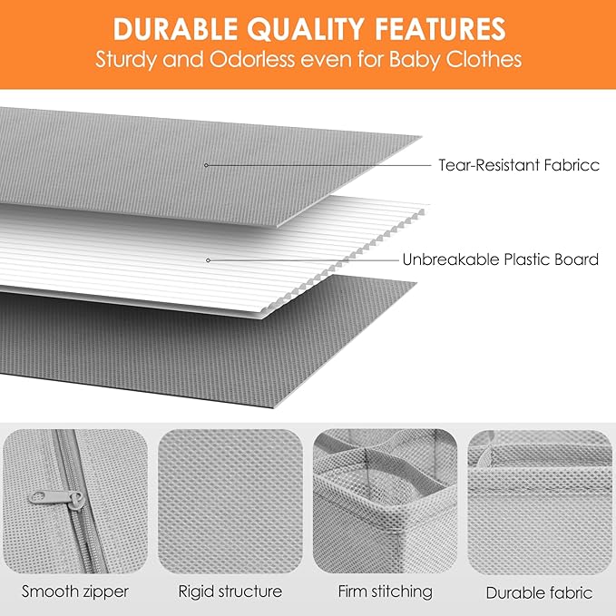 12 Pack Sock Underwear Drawer Organizer Dividers, 116 Cells Fabric Foldable Dresser Closet Organizers and Storage Bins for Baby Clothing, Women Men Underwear Socks, Bra, Ties, Scarf-Ruum Studio Home