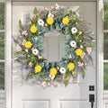 Artgar Spring Wreaths for Front Door, 24 Inch Daisy Wreath, Artificial Spring Summer Wreath with Eucalyptus Leaves Paper Flowers for Indoor Outdoor Home Door Window Wall Wedding Decor-Ruum Studio Home