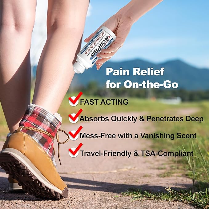 AcuPlus - Pain Relief Roll On - Topical Anti Inflammatory to Soothe Muscles & Joints - Arthritis Pain Reliever, Bursitis, Tendonitis Cream - TSA Compliant, Convenient Roll On - 3 fl. oz. (Pack of 3)-Ruum Studio Home
