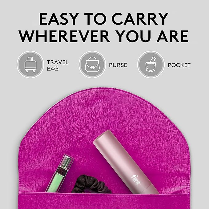 Flint Rose Gold Retractable Mini Lint Roller with 90 Extra Sticky Sheets, Small and Portable Lint Roller, Ideal Pet Hair Remover, Travel Lint Rollers for pet Hair Extra Sticky-Ruum Studio Home