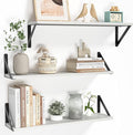 Heimlove Floating Shelves for Wall, 24 Inch Long Wood Floating Shelves Set of 3, Wall Mounted Hanging Shelf for Bathroom Bedroom Kitchen, White-Ruum Studio Home
