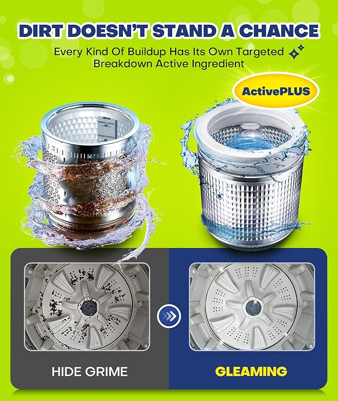 Deep Cleaning Washing Machine Cleaner Tablets, No More Odor & Pet Fur Washing Machine Cleaning Tablets, Washer Cleaner For HE Top Front Load, Septic Safe, 24 Counts/1 Year Supply-Ruum Studio Home