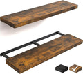 BAYKA Floating Shelves for Wall, 36 inches Long Wall Mounted Rustic Wood Shelves for Bathroom, Bedroom, Living Room, Kitchen, Office, Hanging Shelf for Books/Storage/Decor(Brown,Set of 2)-Ruum Studio Home