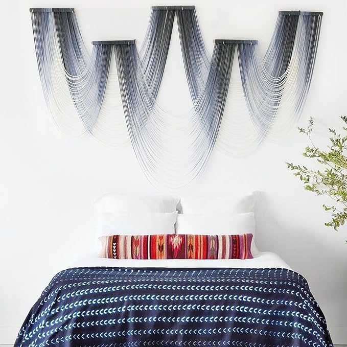 IOWER Large Macrame Wall Hanging Decor Dip-Dyed Macrame Wall Decor Wall Art Craftsmanship Fiber Art Boho Chic Wall Decor Modern For Bedroom Livingroom Backdrop-Ruum Studio Home