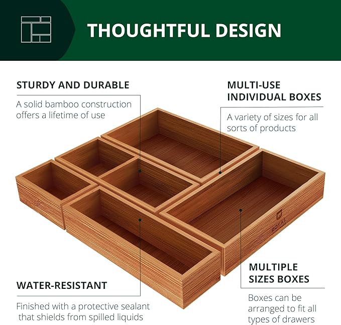 ROYAL CRAFT WOOD Premium Carbonized Bamboo Sticky Note Holder – Elegant & Durable Post-It Note Dispenser for Office Desk Organization-Ruum Studio Home