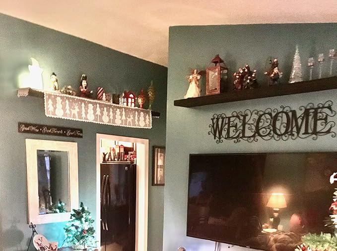 Joel's Antiques 54 Inch Wooden Floating Shelves for Wall - 54x8x2 in - Made of Natural Wood - Long Heavy Duty Wall Shelves - Made in USA NO TARIFFS - Perfect for Living Room, Kitchen - Mocha-Ruum Studio Home