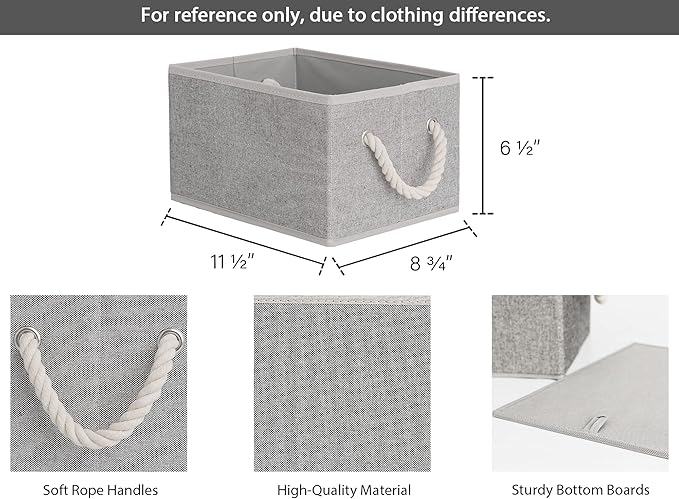 StorageWorks Storage Baskets for Shelves, Foldable Fabric Closet Storage Bins with Handles, Fabric Storage Bins Clothes Organizer, Gray, 3-Pack, Small-Ruum Studio Home