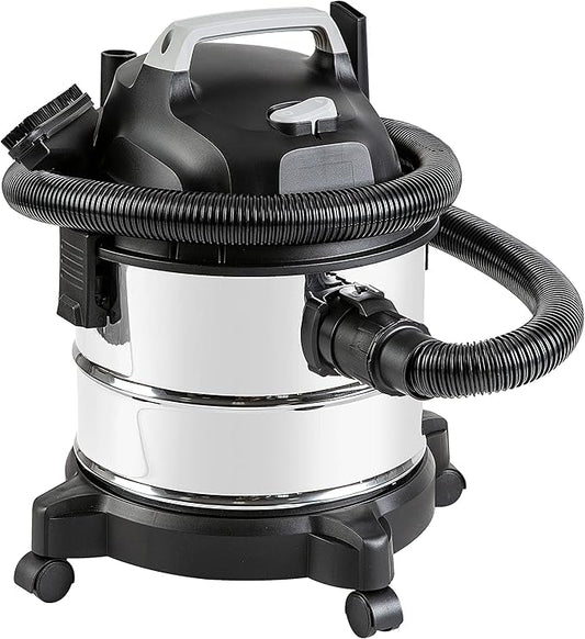 Amazon Basics Wet Dry Vacuum Cleaner, 4 gallon Shop, 3 HP Stainless Steel, Grey/Black-Ruum Studio Home