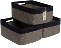 Large Storage Baskets for Shelves, Closet Organizers Bins for Clothes Blanket Towels, Baby Nursery, Toy Baskets Box, Woven Rope Baskets, 17 x 13 x 7.5”, 3 Packs Woven Brown-Ruum Studio Home