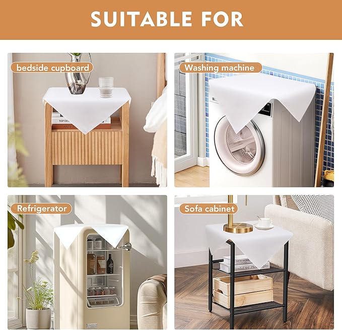 sancua 2 Pack Small Square Tablecloth 24 x 24 Inch White, Stain and Wrinkle Resistant Washable Polyester Table Cloth Decorative Solid Fabric Table Cover for Nightstand End Bedside Tables-Ruum Studio Home