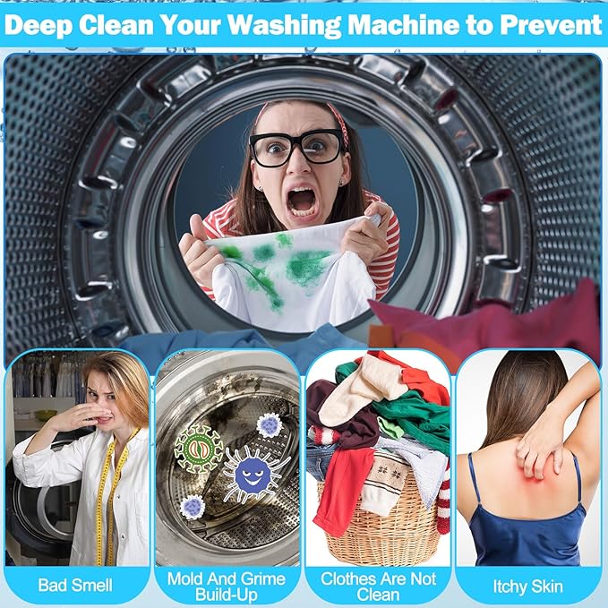 150 Pcs Washing Machine Cleaner Washing Machine Tablets Deep Cleaner Tablets for Front Loader and Top Load Washer-Ruum Studio Home
