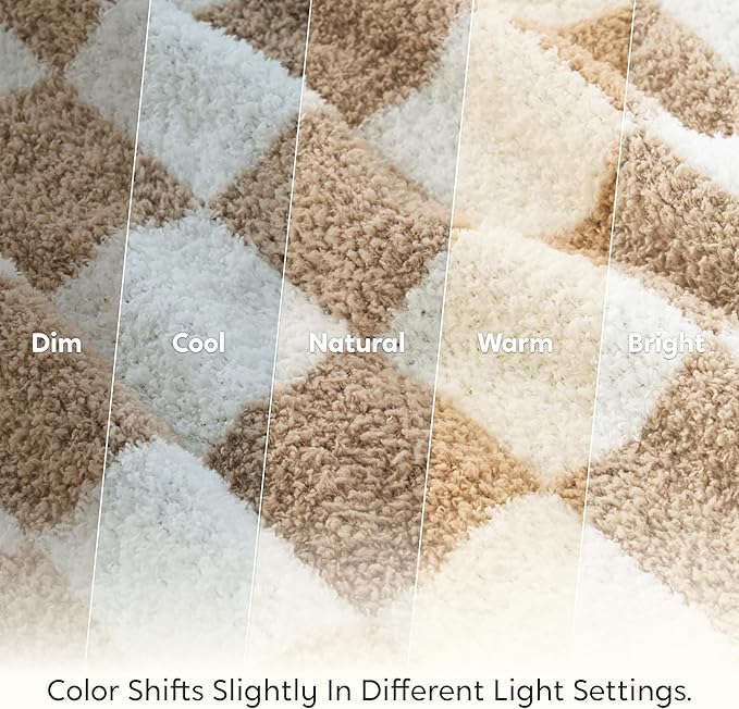 Joiedomi Twin Blanket for Couch Bed, Checkered Knitted Blankets Gifts for Women Mom Girls, Cozy Cute Soft Throw Home Room Decor Aesthetic for Women Mothers Birthday Gifts 60x80 Inches-Ruum Studio Home