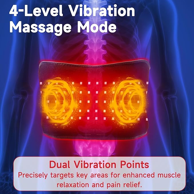 Red Light Therapy Belt for Body: Massage Heating Infrared Light Device, Portable Cordless 660nm&850nm Pad Wrap with Vibration and Rechargeable Battery for Waist Belly Pain Relief Women Men at Home-Ruum Studio Home