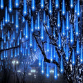 Christmas Lights Outdoor Meteor Shower Lights 24-Tube 576LEDs Snow Falling Rain Cascading Icicle Light for Xmas Tree Christmas Decorations Wedding Party Holiday Garden Decor, UL Plug Blue-Ruum Studio Home