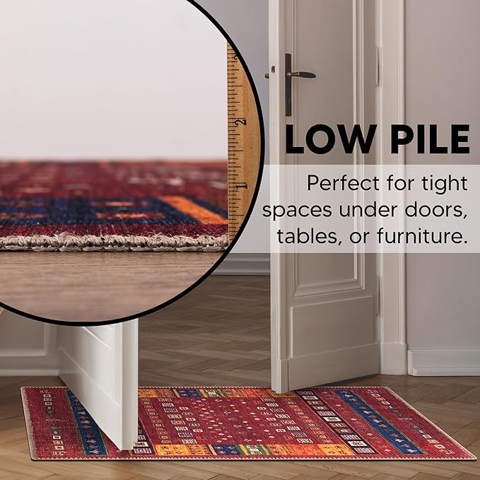Keen Home Design 2x3 Rug - Machine Washable Entry Rug with Non-Slip Backing, Ideal for Enteryway, Kitchen, Bathroom, Laundry Room - Vintage, Easy Clean, Durable, Low Pile Rug - (2' x 3')-Ruum Studio Home