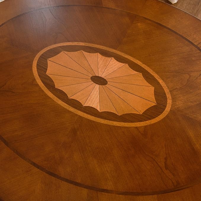 Solid Wood End Table with Drawer and Storage Shelf, Oval Sofa Side Table with Carved Legs, Living Room Corner Table, Large Beside Table, Elegant Vintage, No-Tools Assembly, Caramel Brown CJZ1533MG-Ruum Studio Home