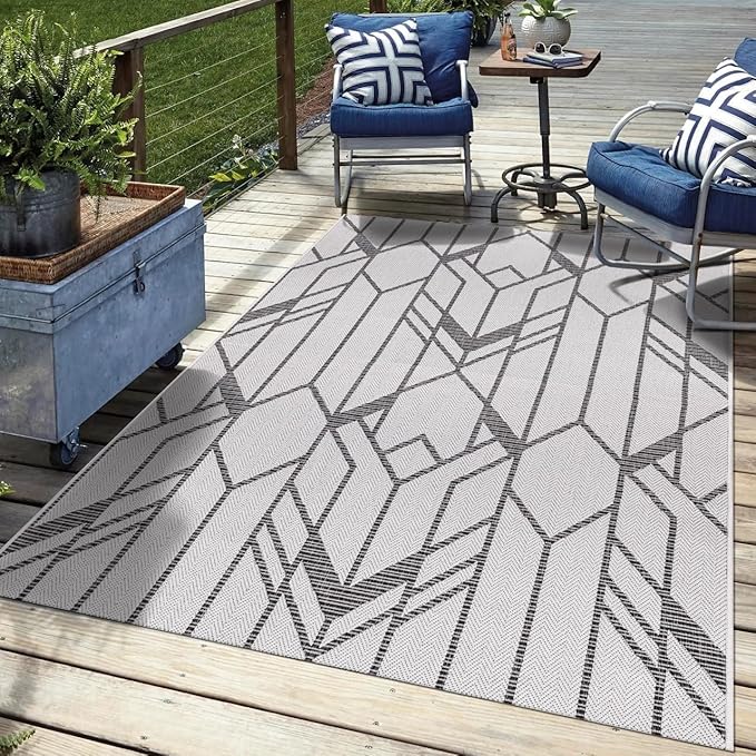 Keen Home Design Terrace Outdoor Area Rug - 8x10 Washable Indoor/Outdoor Rug for Patio, Kitchen, Balcony, Beach, Garden, Deck and Porch, Size: 7'7"x10'-Ruum Studio Home