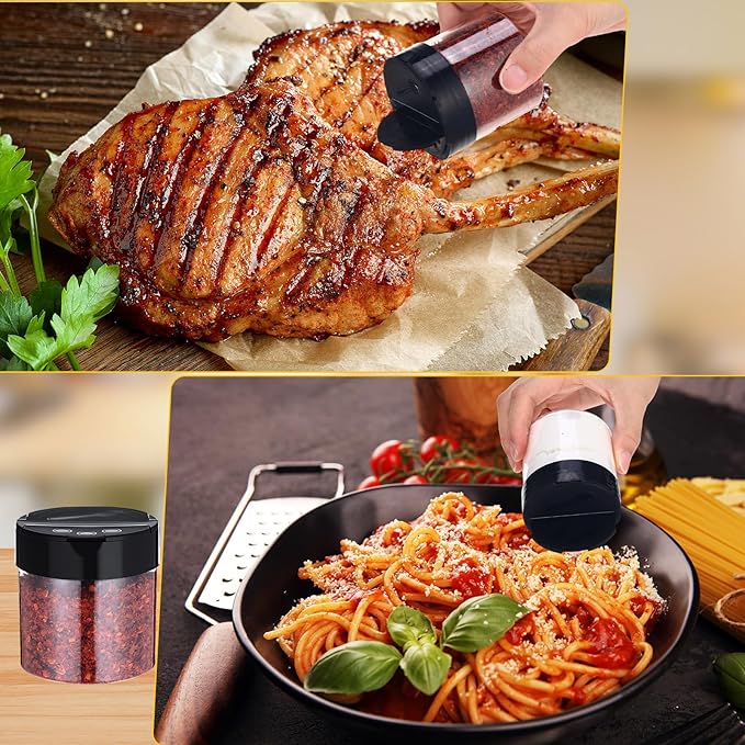 50 Pack 4.7 oz Plastic Spice Jars with Black Cap Empty Clear Plastic Spice Bottle Containers Reusable Seasoning Jars with Shaker Lids for Kitchen Storing and Dispensing Salt Powders-Ruum Studio Home