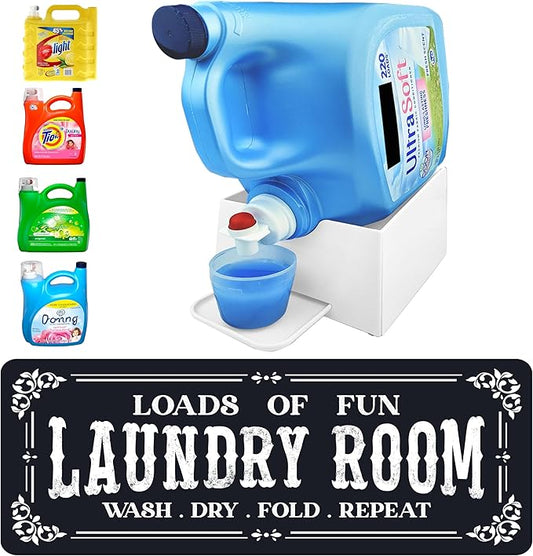 TidyFriend Laundry Detergent Holder with Laundry Room Rug Runner, Detergent Stand for Spill Protection, Non-Slip Runner Mat, and Stylish Room Organizer for Home & Laundry Spaces-Ruum Studio Home