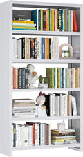 69.3" H Home Office Bookcase Shelf Storage,5 Tier Bookcase with Open Display Shelves,Industrial Wide Bookshelf with Metal Frame for Home Office, Living Room, Bed Room (34.1" W)-Ruum Studio Home