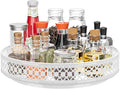 Ovicar Lazy Susan Organizer Turntable - 11 inch Rotating Spice Rack Metal Lazy Susan for Cabinet Pantry Kitchen Countertop Dining Table Cupboard Bathroom Refrigerator Vanity (11 inch White)-Ruum Studio Home