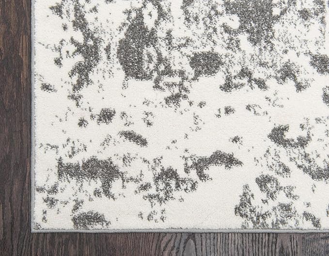 Unique Loom Rosso Collection Vintage, Geometric, Bohemian, Traditional, Distressed, Southwestern Area Rug, 2' 7" x 10' 0", Light Gray/Ivory-Ruum Studio Home