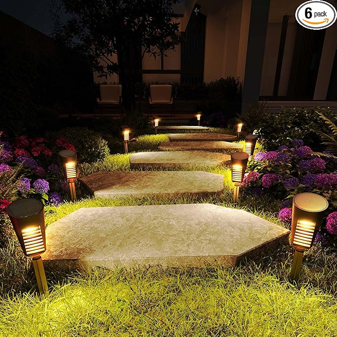 Solar Lights Outdoor Pathway 8 Pack, Solar Pathway Lights Outdoor Auto On/Off Waterproof Garden Landscape Lighting for Path, Yard, Walkway, Driveway, Lawn, Patio, Outside Decor, Warm White-Ruum Studio Home