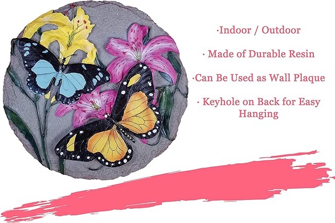 Spoontiques - Garden Décor - Butterfly Stepping Stone - Decorative Stone for Garden-Ruum Studio Home